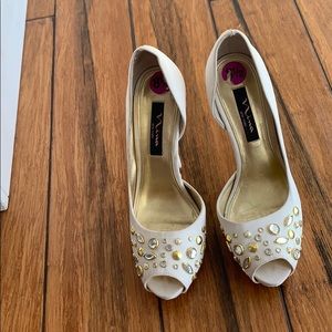 Nina New York 8,5 open toe 5 inches satin heels